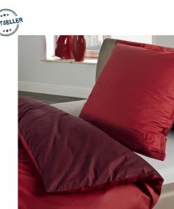 bugatti Bettwäsche 135x200 4939/400 Wende-Bettwäsche, 135 x 200 cm, Baumwolle, Rot-marsala, Rot