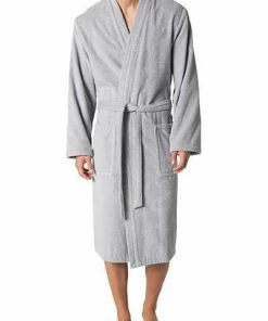 JOOP! Bademantel Kimono 1618/76 Baumwolle, Hellgrau, Platingrau