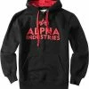 ALPHA INDUSTRIES Hoodie 143302/03 Baumwolle, Schwarz, Black