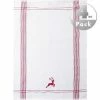 LASA Geschirrtuch 4er Pack 137215/2 Geschirrtücher, Baumwolle, Weiß-rot, Rot