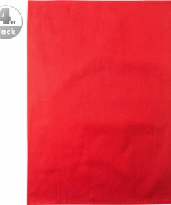 Kleinmann Geschirrtuch 4er Pack 146180/2307 Geschirrtücher, Baumwolle, Rot