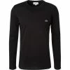 LACOSTE T-Shirt TH2040/031 Longsleeve, Regular Fit, Baumwolle, Schwarz, Noir