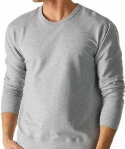Mey CLUB Sweatshirt 23540/620 Mikrofaser-Baumwolle, Hellgrau meliert, Grey melange