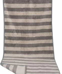 JOOP! Handtuch 1610/HT/70 50 x 100 cm, Taupe-beige gestreift, Graphit