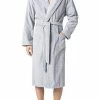 JOOP! Bademantel Kapuze 1619/76 Baumwolle, Hellgrau, Silber