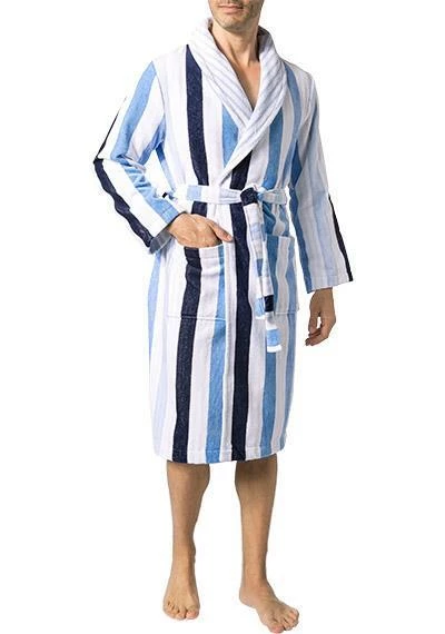 Kleinmann Bademantel Classic Stripes 1521311/3 Baumwolle, Blau-weiß gestreift, Blau 1 Kleinmann Bademantel Classic Stripes 1521311/3 Baumwolle, Blau-weiß gestreift, Blau