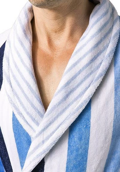Kleinmann Bademantel Classic Stripes 1521311/3 Baumwolle, Blau-weiß gestreift, Blau 2 Kleinmann Bademantel Classic Stripes 1521311/3 Baumwolle, Blau-weiß gestreift, Blau – Bild 2
