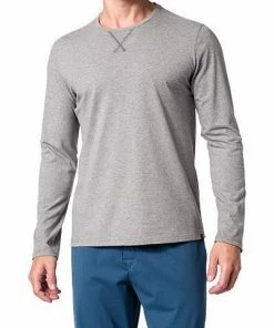 Strellson T-Shirt 521024/121 Longsleeve, Baumwolle, Hellgrau meliert, Grau