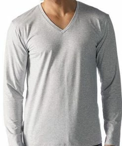 Mey CLUB Shirt 1/1 Arm 46520/620 Longsleeve, Baumwolle, Hellgrau meliert, Light grey
