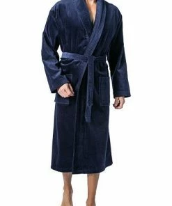 DEREK ROSE Towelling Gown 5700/TRIT010NAV Bademantel, Baumwolle, Navy