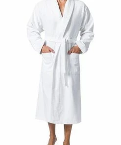 DEREK ROSE Towelling Gown 5700/TRIT010WHI Bademantel, Baumwolle, Weiß