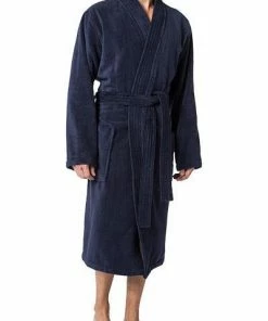 JOOP! Bademantel Kimono 1647/175 Baumwolle, Blau