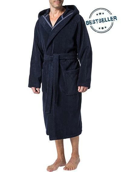 JOOP! Bademantel Kapuze 1648/175 Baumwolle, Blau 2 JOOP! Bademantel Kapuze 1648/175 Baumwolle, Blau – Bild 2