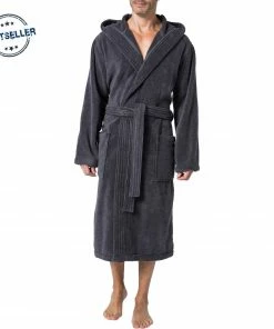 JOOP! Bademantel Kapuze 1648/767 Baumwolle, Anthrazit