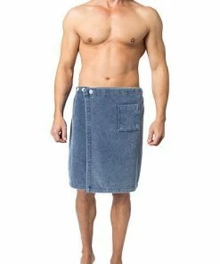 Kleinmann Sauna Kilt 1621205/3 Saunakilt, Baumwolle, Jeansblau meliert, Blau