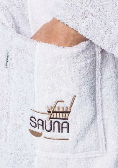 Kleinmann Bademantel 019231/755 Baumwolle, Weiß 3 Kleinmann Bademantel 019231/755 Baumwolle, Weiß – Bild 3