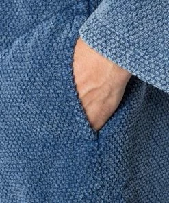 Kleinmann Kimono 1621302/3 Bademantel, Baumwolle, Jeansblau meliert, Blau -schlechtchritte 256942 norm3