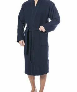Kleinmann Kimono 1622201/344 Bademantel, Baumwolle, Nachtblau, Marine