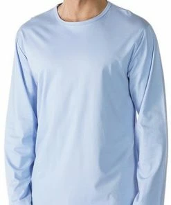 Mey NIGHT BASIC Shirt 1/1 Arm 20440/188 Longsleeve, Baumwolle, Hellblau, Ciel