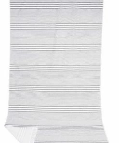 Kleinmann Strandtuch 176122/6 100 x 180 cm, Hellgrau gestreift, Grau