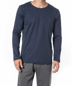 Novila T-Shirt 8592/492/104 Longsleeve, Baumwolle, Blau meliert, Marine