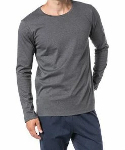 Novila T-Shirt 8592/492/111 Longsleeve, Baumwolle, Grau meliert, Anthrazit
