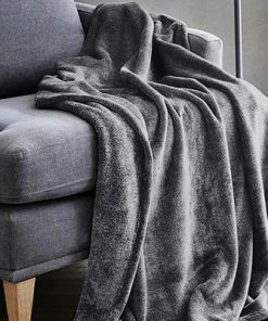 bugatti Mikrofaser Plaid anthrazit 3300/850 Decke, Velours