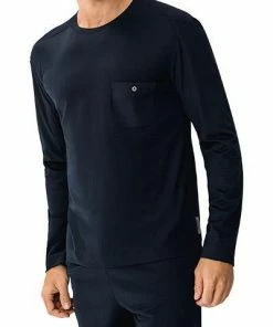 Zimmerli Jersey Loungewear Shirt 8520/21090/491 Longsleeve, Baumwolle, Navy, Midnight