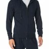 DEREK ROSE Loungewear-Jacke 3136/FINL001MID Kapuzenjacke, Reines Kaschmir, Marineblau meliert