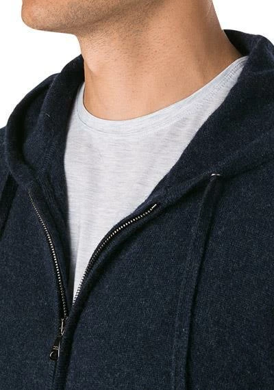 DEREK ROSE Loungewear-Jacke 3136/FINL001MID Kapuzenjacke, Reines Kaschmir, Marineblau meliert 2 DEREK ROSE Loungewear-Jacke 3136/FINL001MID Kapuzenjacke, Reines Kaschmir, Marineblau meliert – Bild 2