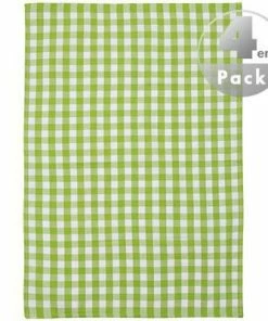 LASA Geschirrtuch 50 x 70 cm 4er Pack 187171/2612 Geschirrtücher, Baumwolle, Hellgrün-weiß kariert, Grün