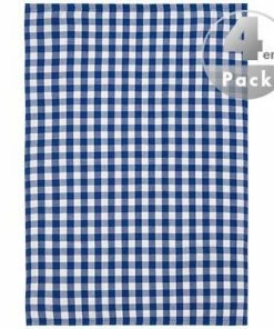 LASA Geschirrtuch 50 x 70 cm 4er Pack 187171/4383 Geschirrtücher, Baumwolle, Blau-weiß kariert, Blau