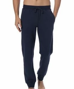 HANRO Hose lang Living 07 5071/0496 Loungehose, Baumwolle, Navy, Black iris