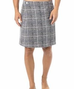 LASA Sauna Kilt 1912304/3 Saunkilt, Baumwolle, Grau kariert, Blau