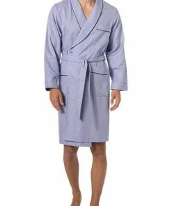 Novila Hausmantel Lord 8481/046/105 Baumwolle, Blau-weiß gemustert, Blau