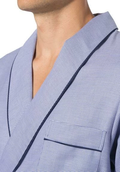 Novila Hausmantel Lord 8481/046/105 Baumwolle, Blau-weiß gemustert, Blau 2 Novila Hausmantel Lord 8481/046/105 Baumwolle, Blau-weiß gemustert, Blau – Bild 2