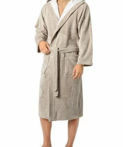 Morgenstern Kapuzenbademantel Marc 5514/21 Baumwolle, Sand