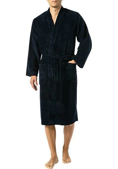 Morgenstern Kimono Bademantel Adam 5500/36 Baumwolle, Navy, Nachtblau 1 Morgenstern Kimono Bademantel Adam 5500/36 Baumwolle, Navy, Nachtblau