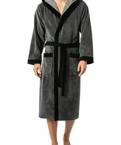 Morgenstern Kapuzenbademantel Elio 5624/10 Baumwolle, Anthrazit