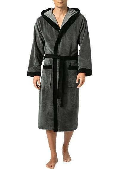 Morgenstern Kapuzenbademantel Elio 5624/10 Baumwolle, Anthrazit 1 Morgenstern Kapuzenbademantel Elio 5624/10 Baumwolle, Anthrazit