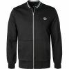 Fred Perry Sweatjacke J7504/184 Baumwolle, Schwarz, Kohlschwarz