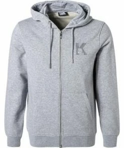 KARL LAGERFELD Hoodie 705892/0/500900/941 Sweatjacke, Baumwolle, Hellgrau meliert, Hellgrau