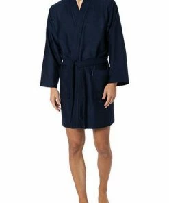 Morgenstern Kimono Bademantel Leif 5748/36 Baumwolle, Nachtblau, Blau