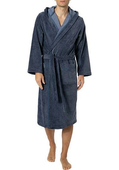 Morgenstern Kapuzenbademantel Alex 5854/14 Baumwolle, Blaugrau meliert, Blau 1 Morgenstern Kapuzenbademantel Alex 5854/14 Baumwolle, Blaugrau meliert, Blau