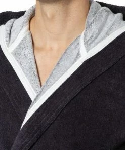 Morgenstern Kapuzenbademantel Marc 5510/45 Baumwolle, Schwarzgrau, Graphit -schlechtchritte 358052 norm2