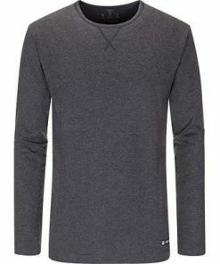 Mey N8TEX Longsleeve 66640/158 Baumwolle Einschlafpodast Code, Anthrazit meliert, Grau meliert