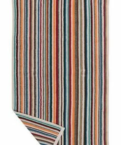 LASA Duschtuch 70 x cm 207110/DT/12 70 x 140 cm, Multicolour gestreift, Orange