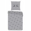 Landherzl Lodenhirsch/80/80+155/220/grau-grau Bettwäsche, 155x220 cm, Baumwolle, Grau gemustert