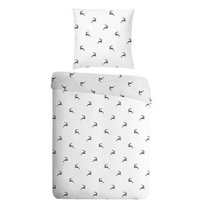 Landherzl Hirsch/80/80+155/220/weiß-grau Bettwäsche, 155x200 cm, Baumwolle, Weiß-grau gemustert 1 Landherzl Hirsch/80/80+155/220/weiß-grau Bettwäsche, 155x200 cm, Baumwolle, Weiß-grau gemustert