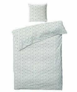 Landherzl Bozen/80/80+155/220/weiß-grün Bettwäsche, 155x200 cm, Baumwolle, Weiß-grün gemustert